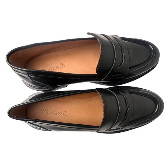 Madewell The Vernon Loafer True Black Sz 8.5 Worn 1X Preppy Career Academia Chic - Picture 7 of 16